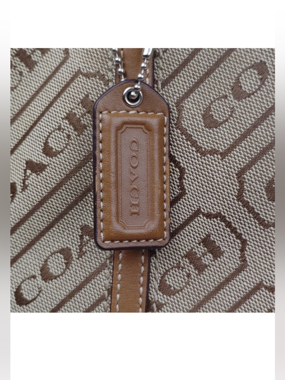 Coach Signature Logo Canvas Tote
Handbag. - Picture 7 of 16